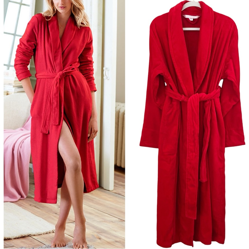 Victoria’s Secret Y2K 2003 Stunning Corduroy Terry Cloth Lined Belted Robe‎ XS/S